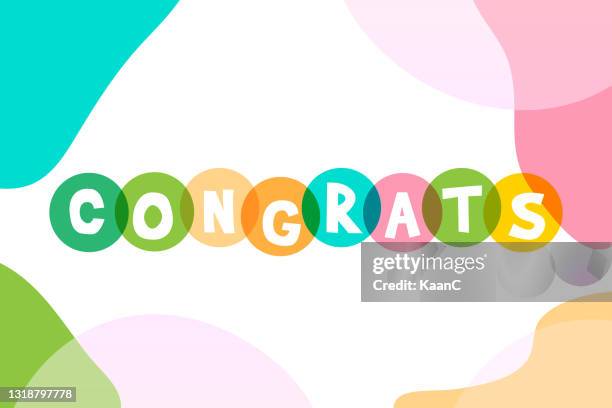 congrats lettering stock illustration with abstract backround - congratulated stock illustrations