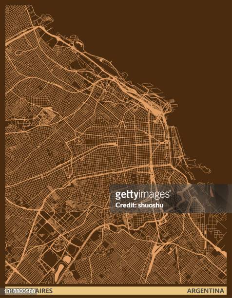 art  illustration style map,buenos aires city,argentina - buenos aires street stock illustrations