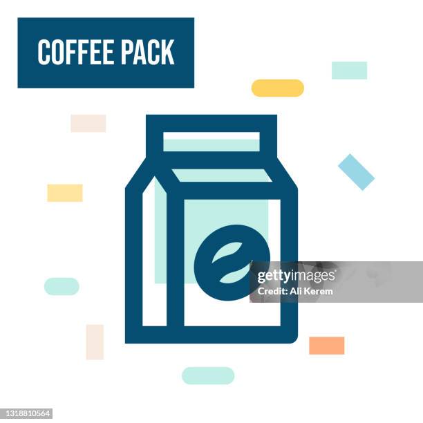 coffee pack icon - coffee packaging stock illustrations