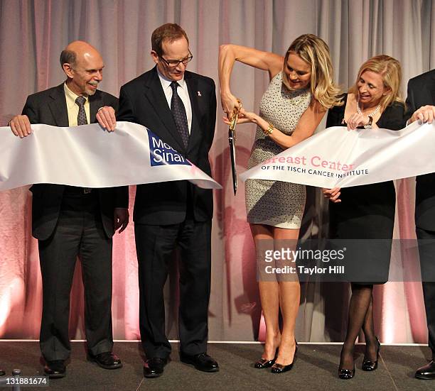 Mount Sinai President and CEO Kenneth L. Davis, philanthopist Glenn R. Dubin, and doctors Eva Andersson-Dubin, and Elisa Port are seen during a...