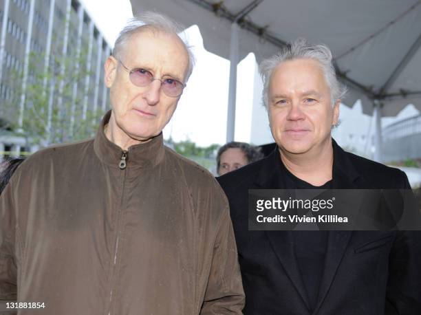 Actors James Cromwell and Tim Robbins attend the Downtown Los Angeles Rally In Opposition Of HR1 With Mayor Antonio Villaraigosa at Edward Roybal...
