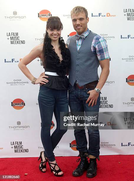 Actors Annemarie Pazmino and Drew Gallagher attend "Skyler" Premiere at Laemmle Music Hall during the 2011 L.A. Film and Music Weekend Festival on...