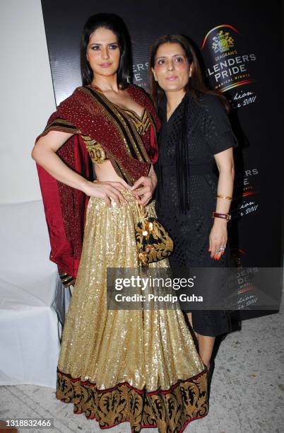 Zarine Khan and Reynu Taandon attend the Blenders Pride fashion tour announcement on July 20, 2011 in Mumbai, India.