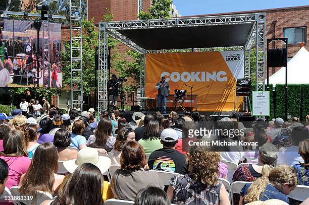 Chef Duff Goldman speaks onstage at day 2 of the 16th Annual Los Angeles Times Festival of Books held at USC on May 1, 2011 in Los Angeles,...