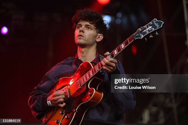 Connor Hanwick of The Drums performs on stage at Groovin the Moo festival on May 7, 2011 in Maitland, Australia.