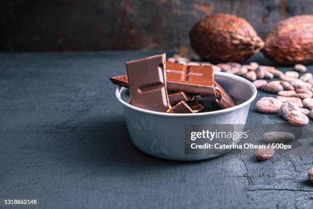 close-up of chocolate in bowl on table - nut butter stock pictures, royalty-free photos & images