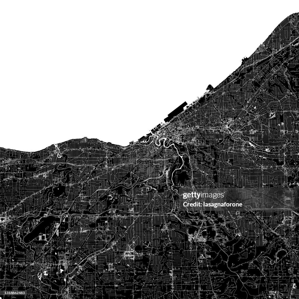 Cleveland, Ohio USA Vector Map