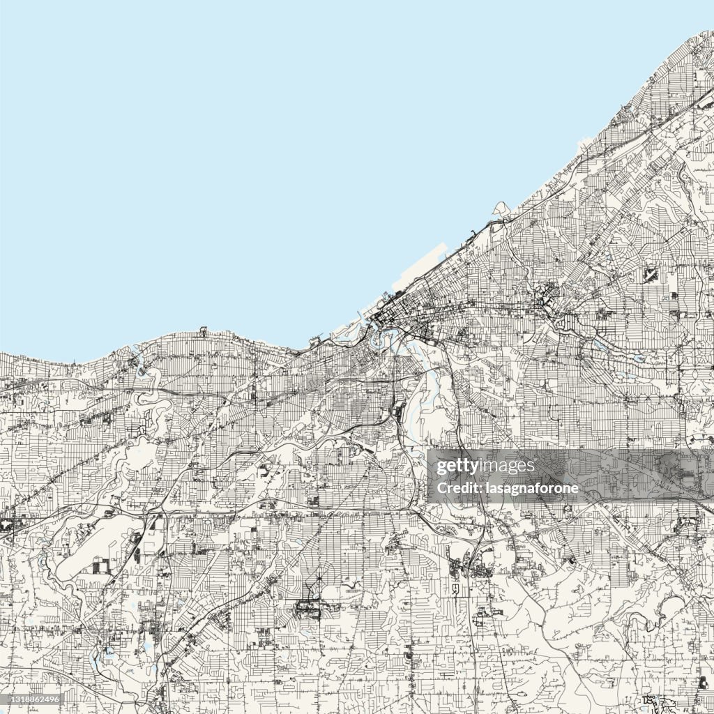 Cleveland, Ohio USA Vector Map