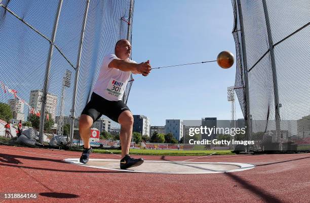 Krisztian Pars of Hungary competes in the Men's Hammer throw Final during day 1 of the European Throwing Cup on May 8, 2021 in Split, Croatia.