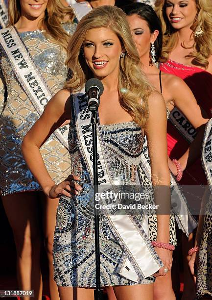 Miss Missouri USA Hope Driskill arrives for the 2011 Miss USA pageant at the Planet Hollywood Resort & Casino on June 6, 2011 in Las Vegas, Nevada.