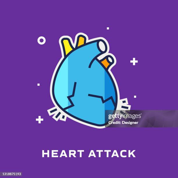 heart attack flat line icon, outline vector symbol illustration. - empty doctors office stock illustrations