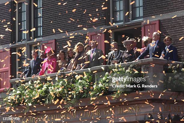 Princess Maxima of The Netherlands, Prince Willem Alexander of The Netherlands and Queen Beatrix of The Netherlands and other members of the Dutch...