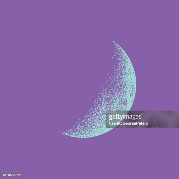 ilustraciones, imágenes clip art, dibujos animados e iconos de stock de luna, media luna encerada - superficie lunar