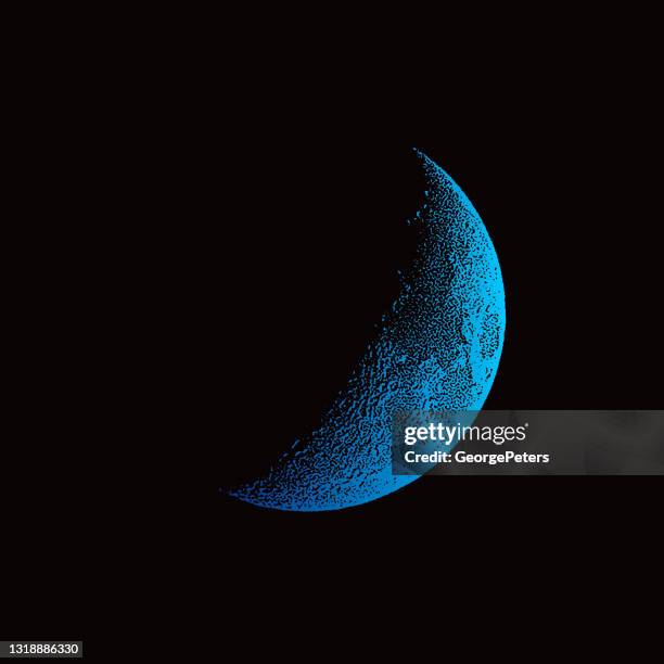 moon, waxing crescent - moon eclipse stock illustrations