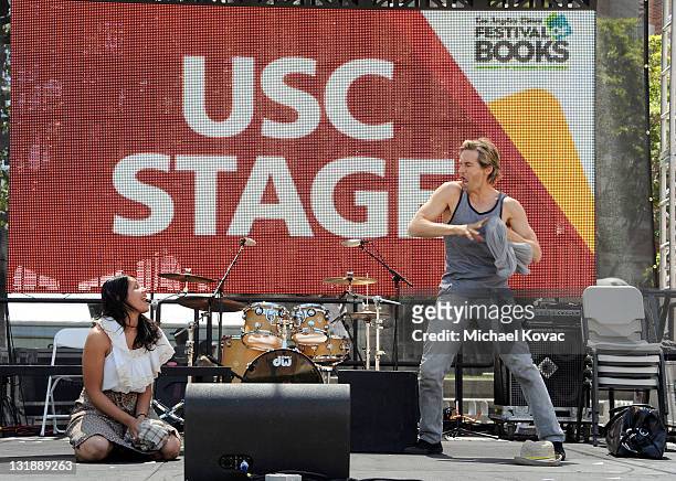 The USC Drama Club performs onstage at day 2 of the 16th Annual Los Angeles Times Festival of Books held at USC on May 1, 2011 in Los Angeles,...