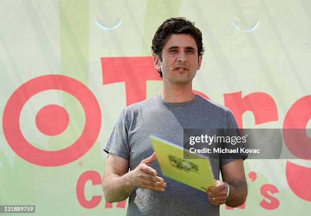 Author John Bemelmans Marciano speaks onstage at day 2 of the 16th Annual Los Angeles Times Festival of Books held at USC on May 1, 2011 in Los...