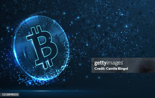 bitcoin crypto currency concept - bitcoin stock illustrations