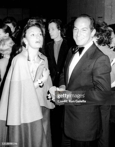 Diane von Furstenberg and Oscar de la Renta attend Coty Awards at Alice Tully Hall at Lincoln Center in New York City on October 19, 1972.