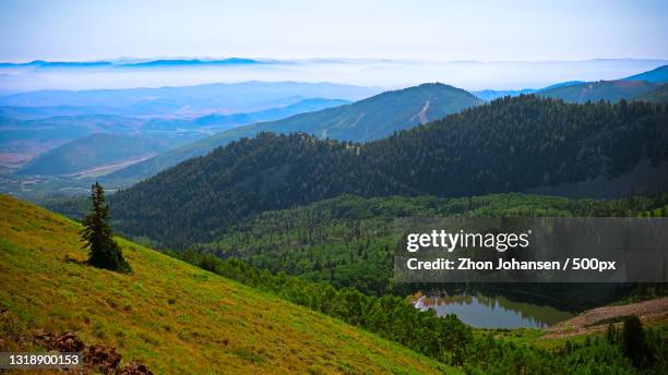 scenic view of mountains against sky,park city,utah,united states,usa - park city mountain stock pictures, royalty-free photos & images