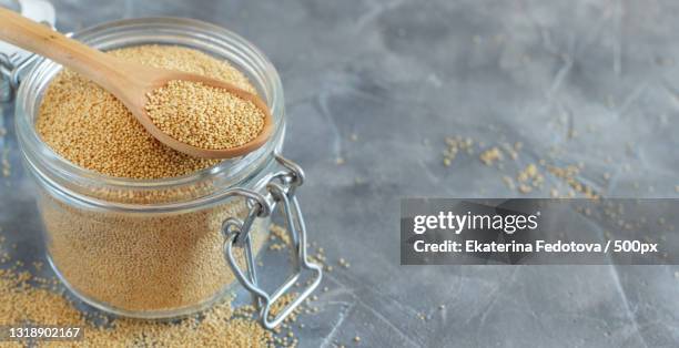 close-up of rice in bowl on table - amarant stock pictures, royalty-free photos & images
