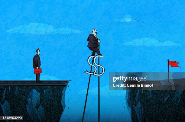power of money - stilts stock illustrations