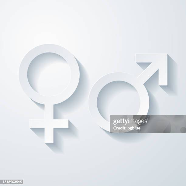 gender. icon with paper cut effect on blank background - gender symbol stock illustrations