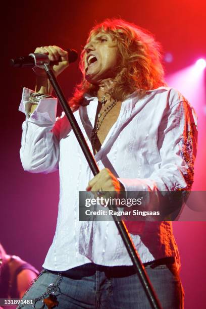 David Coverdale of Whitesnake performs during Whitesnake Forevermore tour at Sentrum Scene on June 8, 2011 in Oslo, Norway.