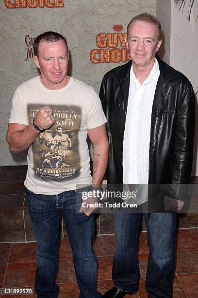 Boxer Micky Ward and Dicky Eklund poses at Spike TV's 5th Annual 2011 "Guys Choice" Awards at Sony Pictures Studios on June 4, 2011 in Culver City,...