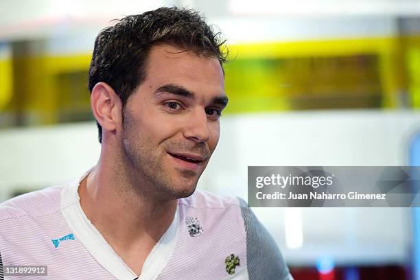 Spanish NBA player Jose Manuel Calderon attends 'El Hormiguero' TV Show at Vertice Studios on June 16, 2011 in Madrid, Spain.