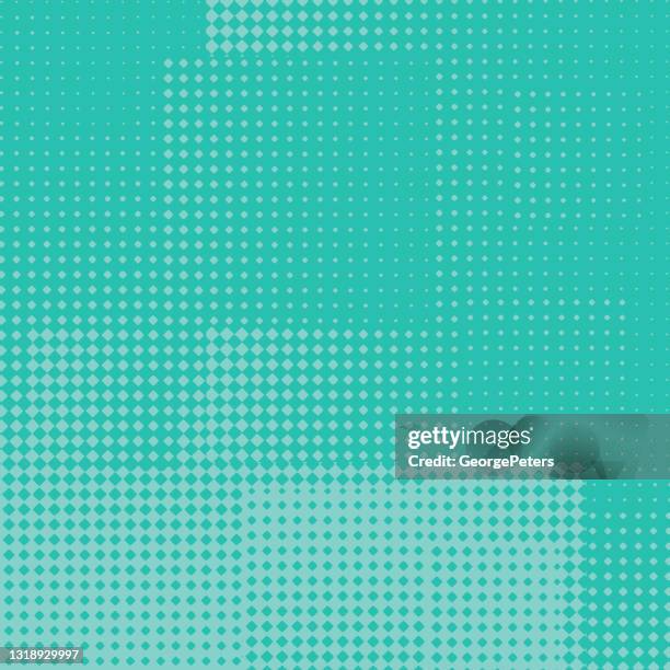 floating squares halftone dot background - 3d numbers perspective stock illustrations