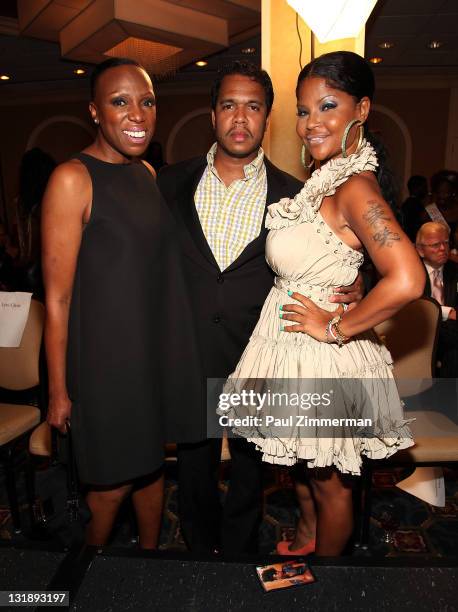 Mikki Taylor, Johnny Nunez and Misa Hylton-Brim attend the 2nd annual Blackout Awards at the Newark Hilton Gateway Hotel on June 12, 2011 in Newark,...