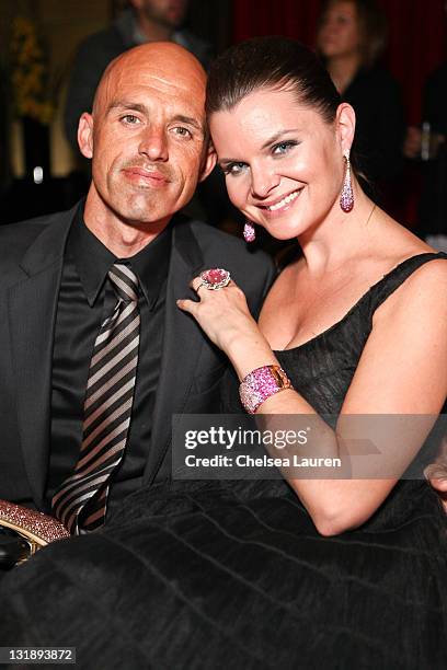 Musician James Achor and actress Heather Tom attend the Mark Lash Jewelry Showcase event at GOLD Nightclub on November 5, 2011 in Las Vegas, Nevada.