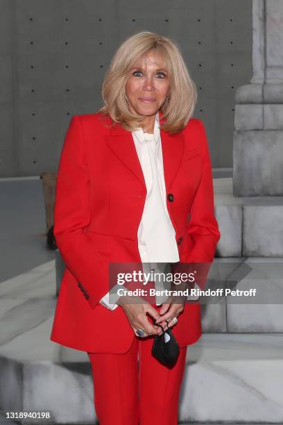 Brigitte Macron attends the "Bourse de Commerce - Pinault Collection, Modern Art Foundation" Opening Night on May 19, 2021 in Paris, France.