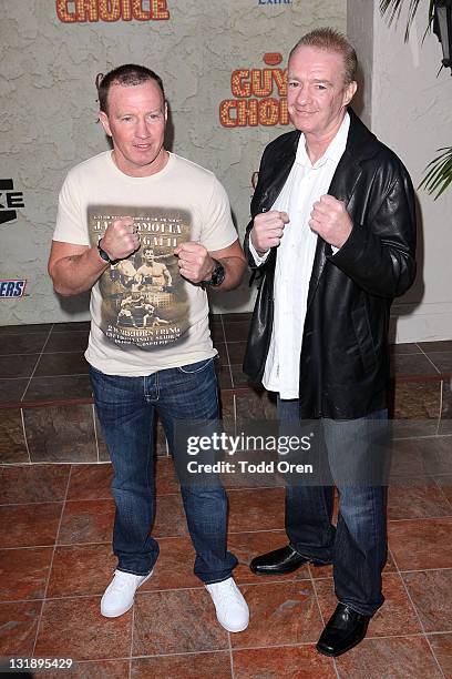 Boxer Micky Ward and Dicky Eklund poses at Spike TV's 5th Annual 2011 "Guys Choice" Awards at Sony Pictures Studios on June 4, 2011 in Culver City,...