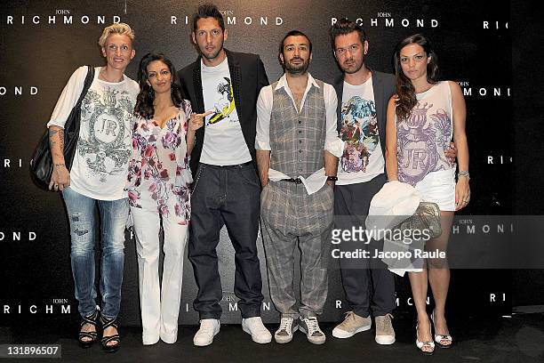 Alessandra Moschillo and Marco Materazzi attend the John Richmond fashion show as part of Milan Fashion Week Menswear Spring/Summer 2012 on June 20,...