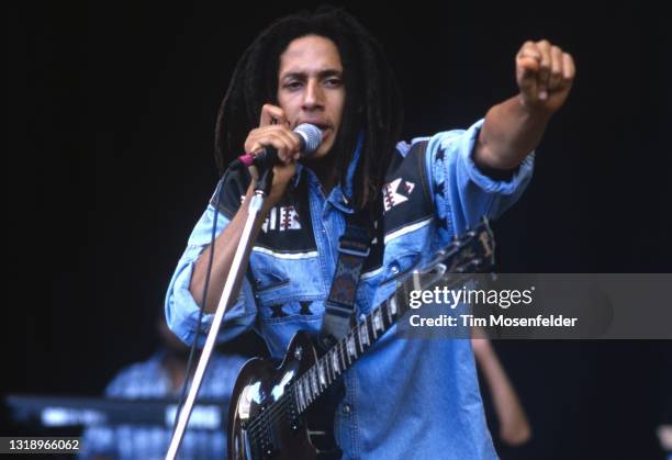 Julian Marley performs during Lollapalooza at Shoreline Amphitheatre on August 16, 1997 in Mountain View, California.