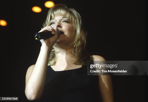 LeAnn Rimes performs at Shoreline Amphitheatre on August 7, 1997 in Mountain View, California.