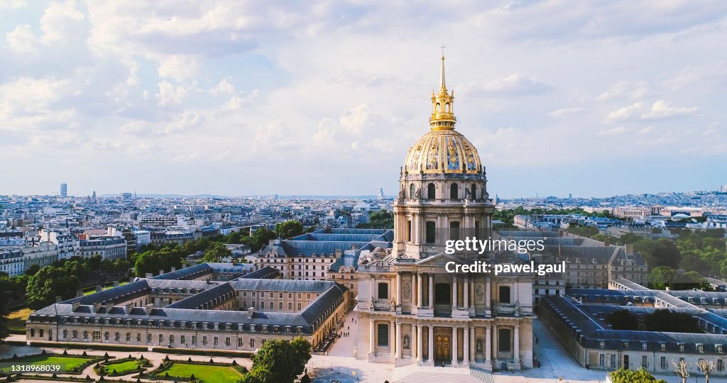Antenne van de horizon van Parijs met Les Invalides