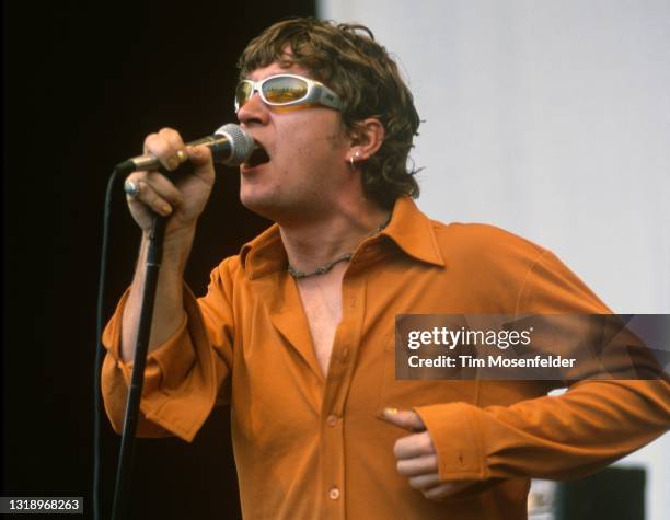 Rob Thomas of Matchbox 20 performs at Shoreline Amphitheatre on September 13, 1997 in Mountain View, California.