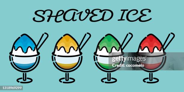 set of shaved ice. - shaved ice stock illustrations