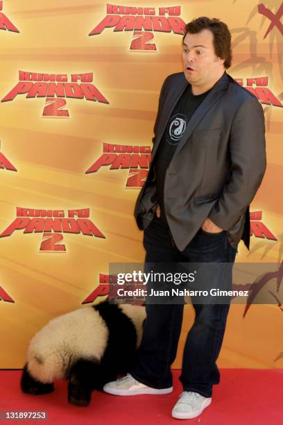 American actor Jack Black attends a 'Kung Fu Panda 2' photocall at the Zoo Acuarium on June 10, 2011 in Madrid, Spain.