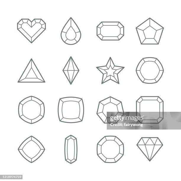 gem vector icons - ruby gemstone stock illustrations