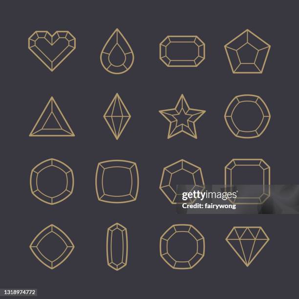 gem vector icons - sapphire ring stock illustrations