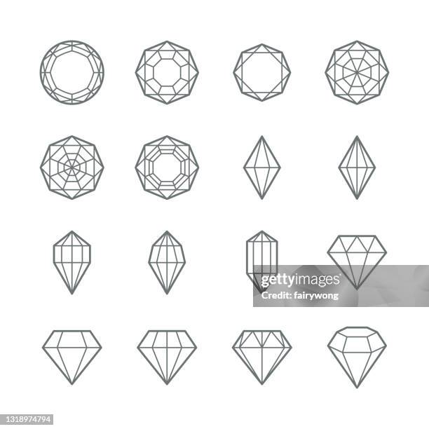 gem vector icons - ruby ring isolated stock illustrations