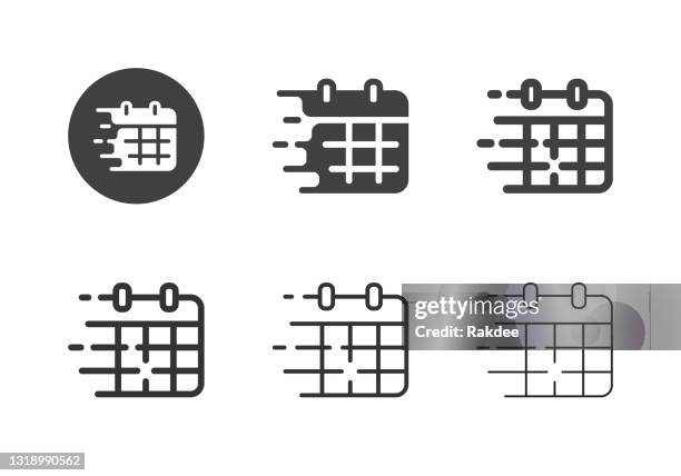 fast date icons - multi series - image of the week stock illustrations