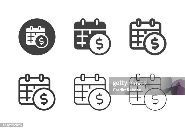 ilustraciones, imágenes clip art, dibujos animados e iconos de stock de iconos del día de pago - multi series - acontecimiento anual