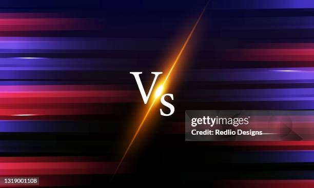 versus logo with square background. lightning logo with flashes. cyber sport tournament screen design. stock illustration - versus stock illustrations