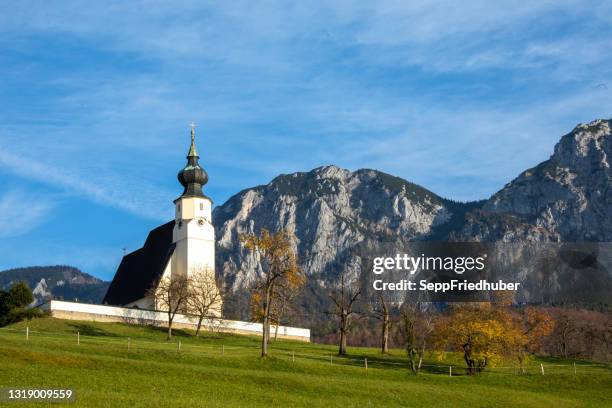 salzkammergut steinbach attersee - attersee stock pictures, royalty-free photos & images