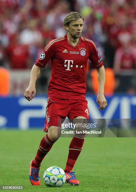 Anatoliy Tymoshchuk of Bayern Muenchen is seen in action during UEFA Champions League Final between FC Bayern Muenchen and Chelsea at the Fussball...