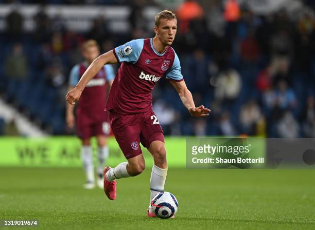 Tomas Soucek of West Ham United runs with the ball during the Premier League match between West Bromwich Albion and West Ham United at The Hawthorns...